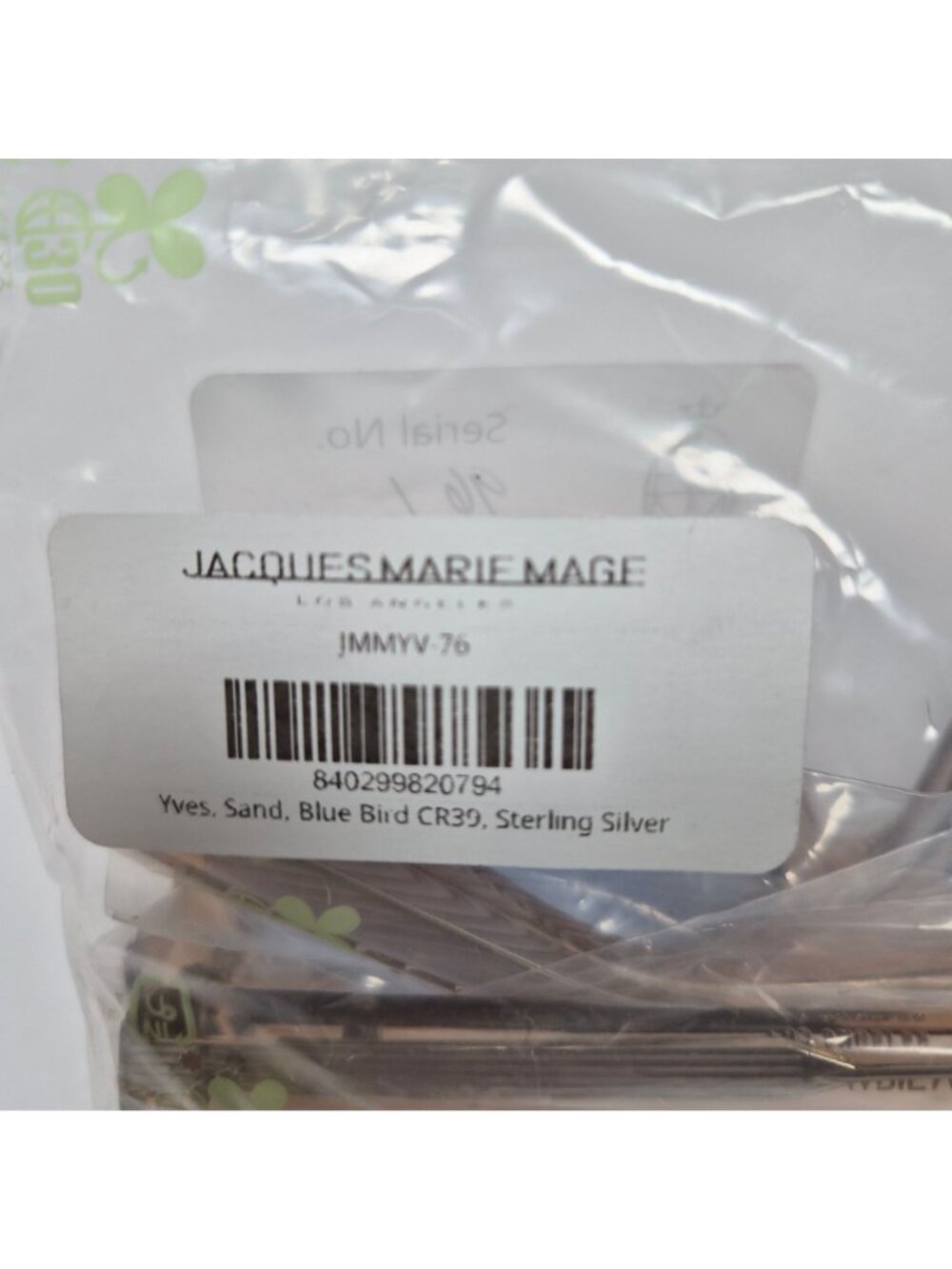 Jacques Marie Mage Yves Beige Sand Blue Bird Eyeglasses 96/350 Made In Japan NIB - Picture 12 of 12